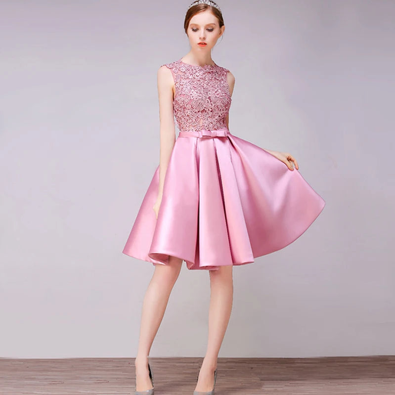 ROBE DE SOIREE SHORT COCKTAIL DRESSES PARTY PLUS SIZE WOMEN LACE GOWN BACKLESS A LINE VESTIDOS ELEGANT