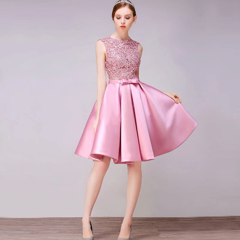 ROBE DE SOIREE SHORT COCKTAIL DRESSES PARTY PLUS SIZE WOMEN LACE GOWN BACKLESS A LINE VESTIDOS ELEGANT