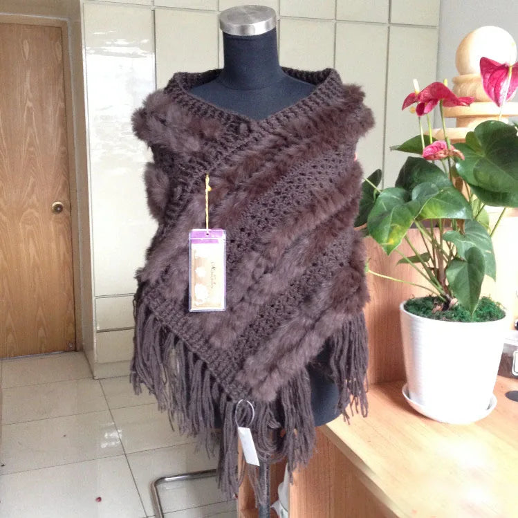 Spring wearing coat rabbit fur cape women's fur shawl all-match bride wedding formal dress free shipping