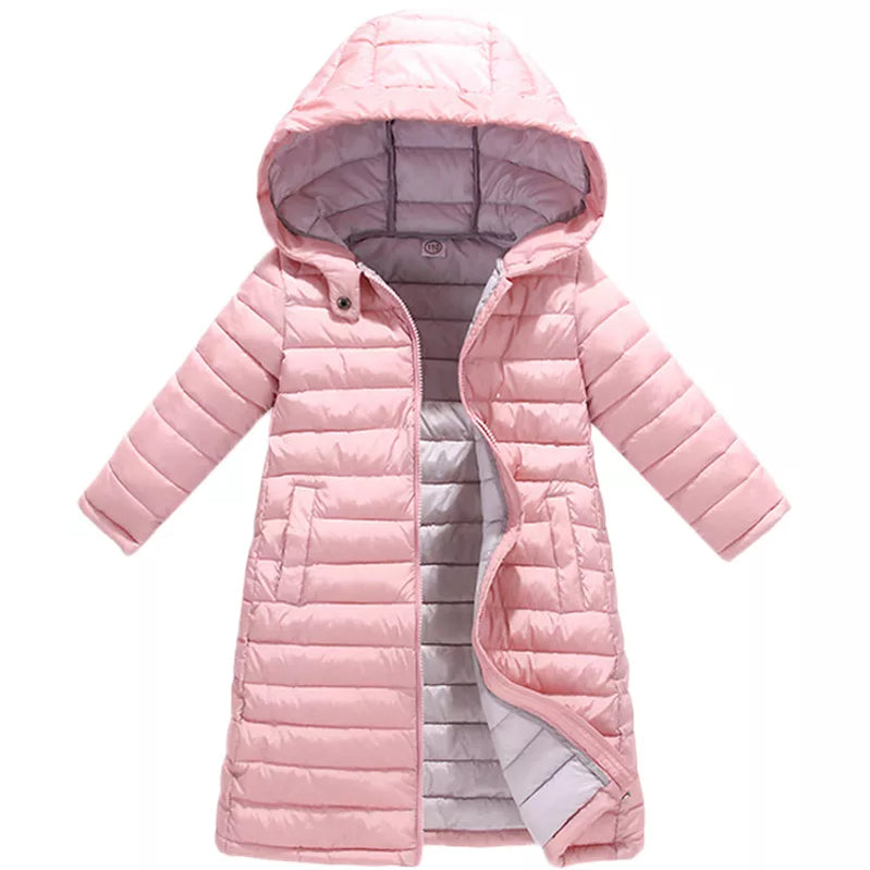 Veste d'extérieur d'automne et d'hiver pour garçons et filles, manteau à capuche rembourré en coton pour enfants, Parkas doux et fin 