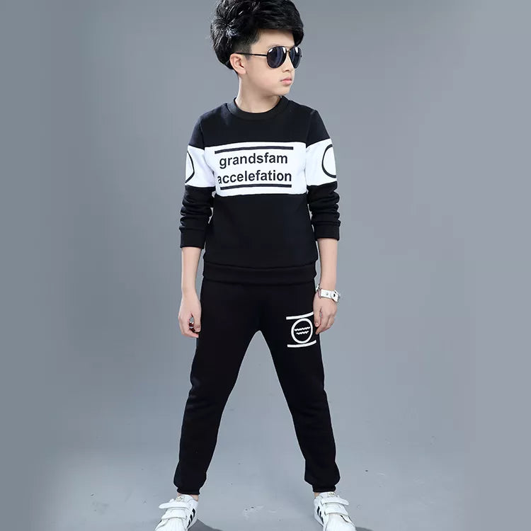 Boys Tracksuit Spring Children Clothing Sets Cotton T-Shirt + Pants 2 Pcs Sport Suit Boy Clothes Set Costumes For 12 14 Y 2