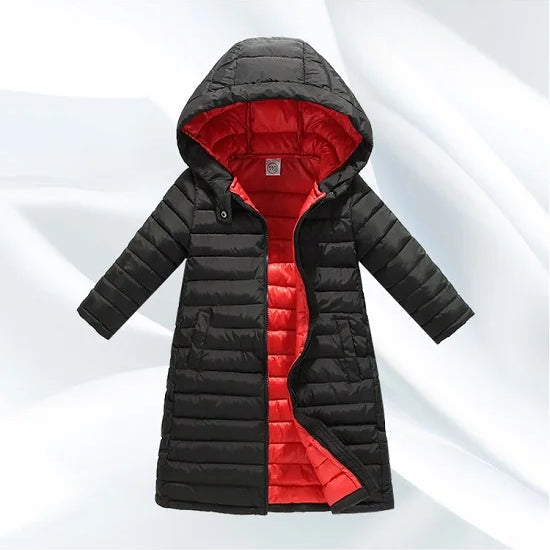 Autumn Winter Outerwear Jacket For Boys Girls Clothes Cotton-Padded Hooded Kids Coat Children Clothing Parkas Soft Thin Overall Black