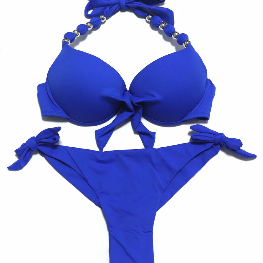 EONAR Push Up Bikini Women Bandage Swimsuits Brazilian Cut Bottom Bikini Set Bathing Suits maillot de bain femme Swimwear