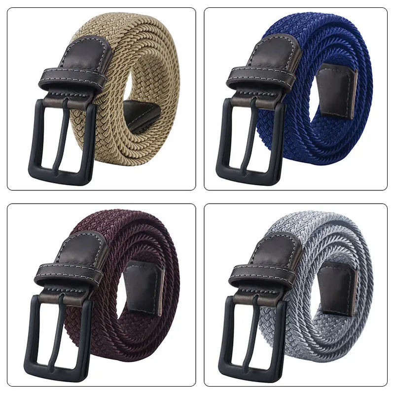 MaiKun Canvas Belts for Men Fashion Metal Pin Buckle Military Tactical Strap Male Elastic Belt for Pants Jeans