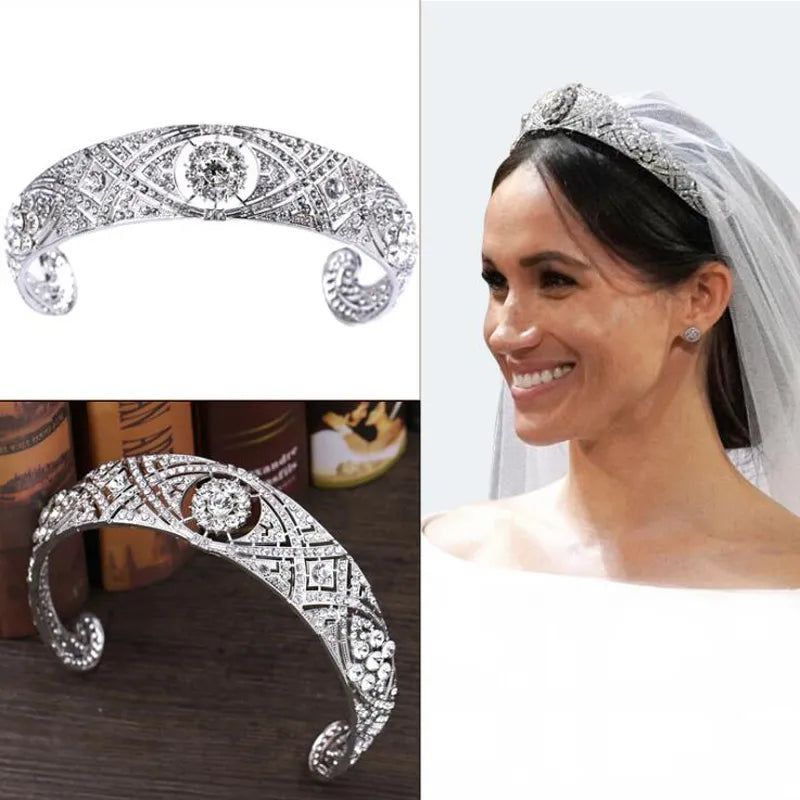 Royal Rhinestone Crystal Wedding Tiara Hair Jewelry Queen Crown Headband Bridal Hair Accessories Princess Hair Bands