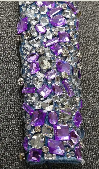 Women Silver Jeans with Rhinestones Sequins Jeans with Crystal Diamond Skinny Pencil jeans