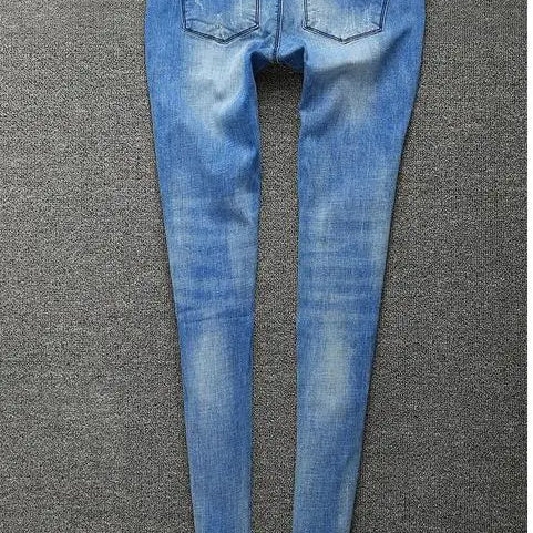 Women Silver Jeans with Rhinestones Sequins Jeans with Crystal Diamond Skinny Pencil jeans