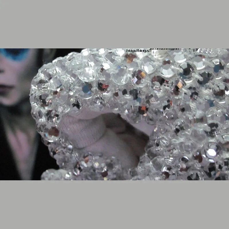 Rare Handmade MJ Michael Jackson Crystals Glove Silver Dazzle Billie Jean for Impersonator Party Performance Audlts
