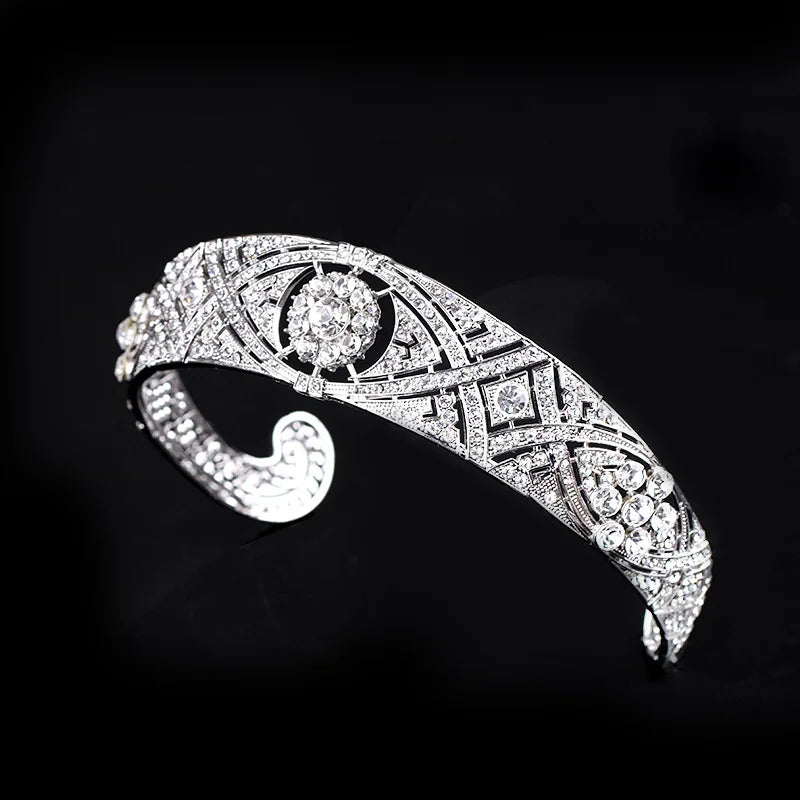 Royal Rhinestone Crystal Wedding Tiara Hair Jewelry Queen Crown Headband Bridal Hair Accessories Princess Hair Bands