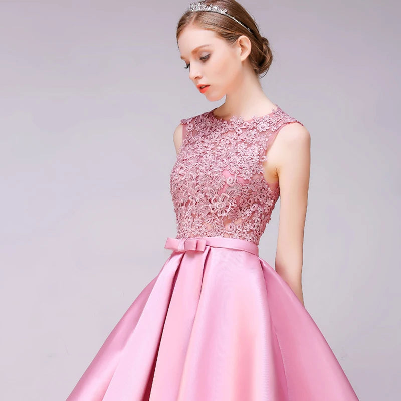 ROBE DE SOIREE SHORT COCKTAIL DRESSES PARTY PLUS SIZE WOMEN LACE GOWN BACKLESS A LINE VESTIDOS ELEGANT