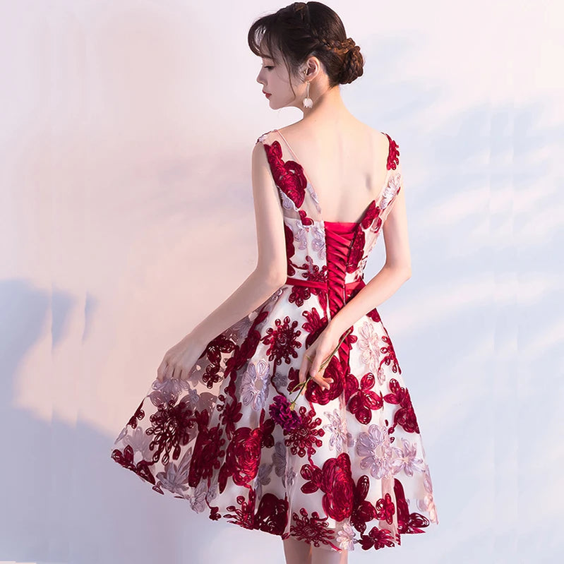 Prom dress short desgin girls' elegant party fashion plus size