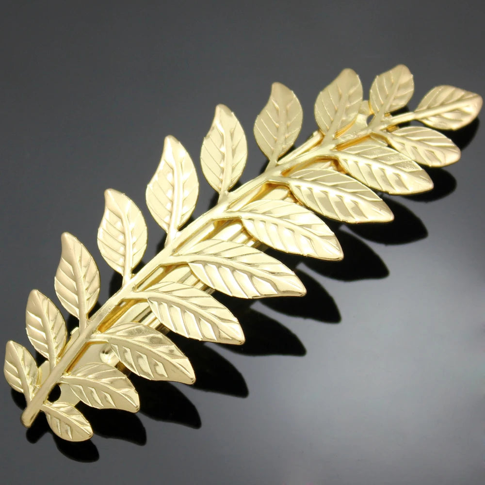 Leaf Branch Goddess Hair Pins Crown Tiara Headband Hair Accessories for Women Wedding Toga Head Dress Alice Band Bridal Jewelry 1-Leaf-Gold