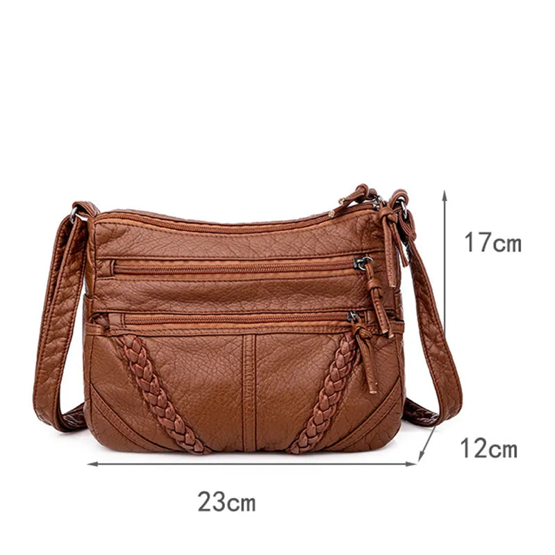 Women Messenger Bags Matching-all Leather Feeling PU Shoulder Bags Fashion Gift for Girls & Middle Aged Female