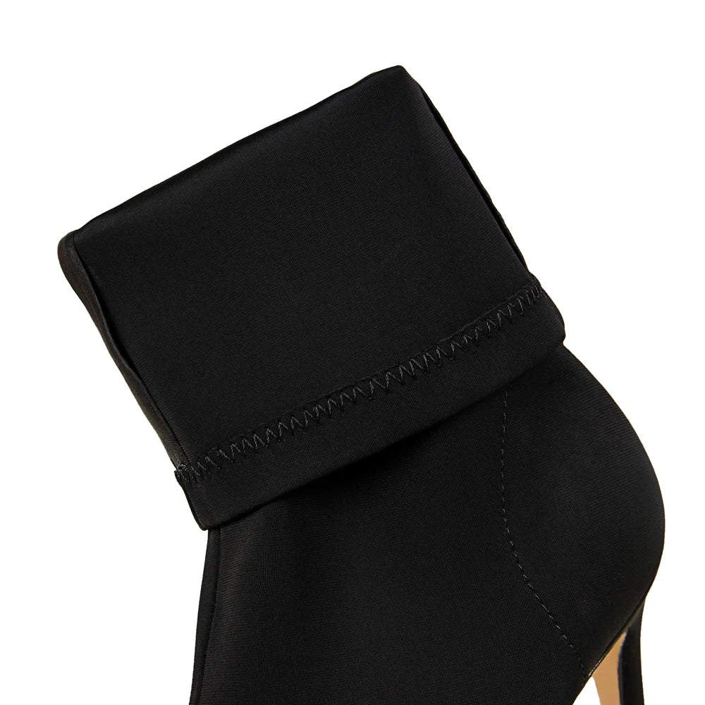 Mid-calf Boots Sexy Sock Boots Stretch High Heels Boots Fetish Women Shoes Autumn Winter Boots Stiletto Women Pumps 41