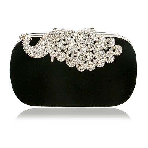 Clutch evening bags Crown rhinestones evening bags purse shoulder bag for wedding Diamonds Lady Purse Mini Evening Bags YM1009black