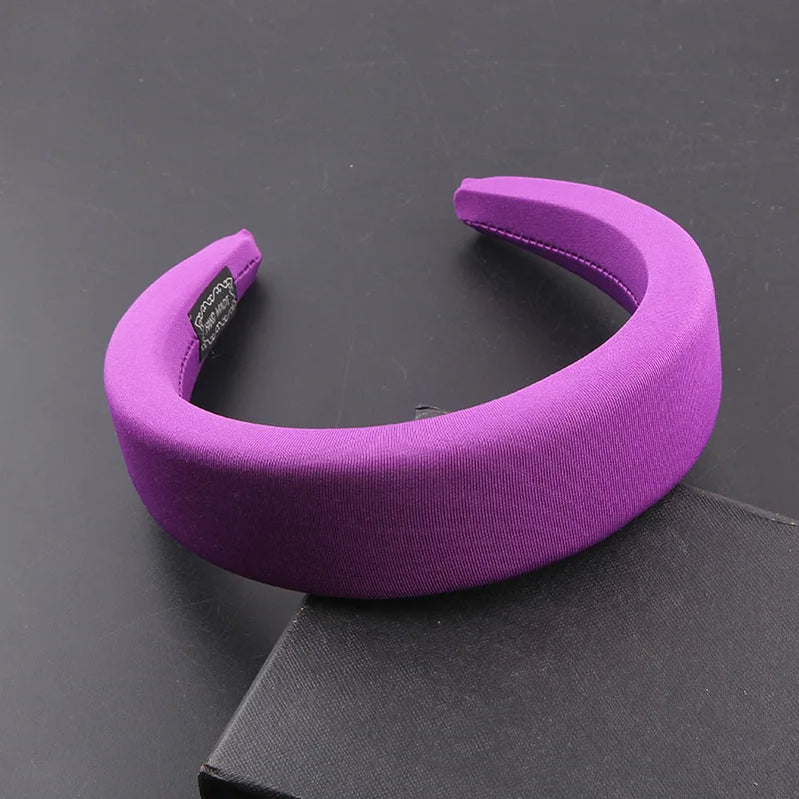 Sponge Headbands for Women Solid Color Tiara Baroque Headband Bridal accessories Daily Headband 5