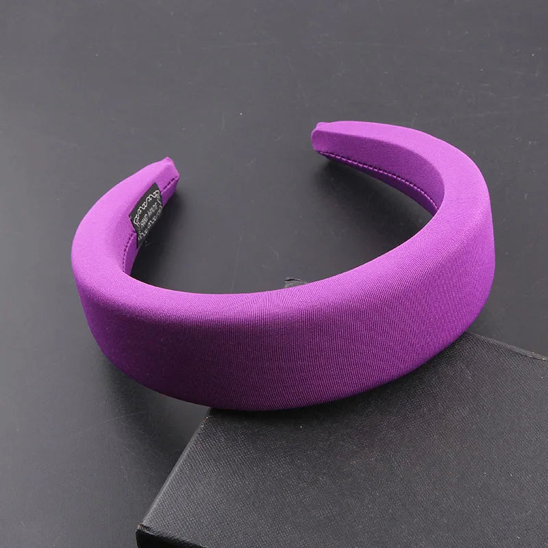 Sponge Headbands for Women Solid Color Tiara Baroque Headband Bridal accessories Daily Headband 5