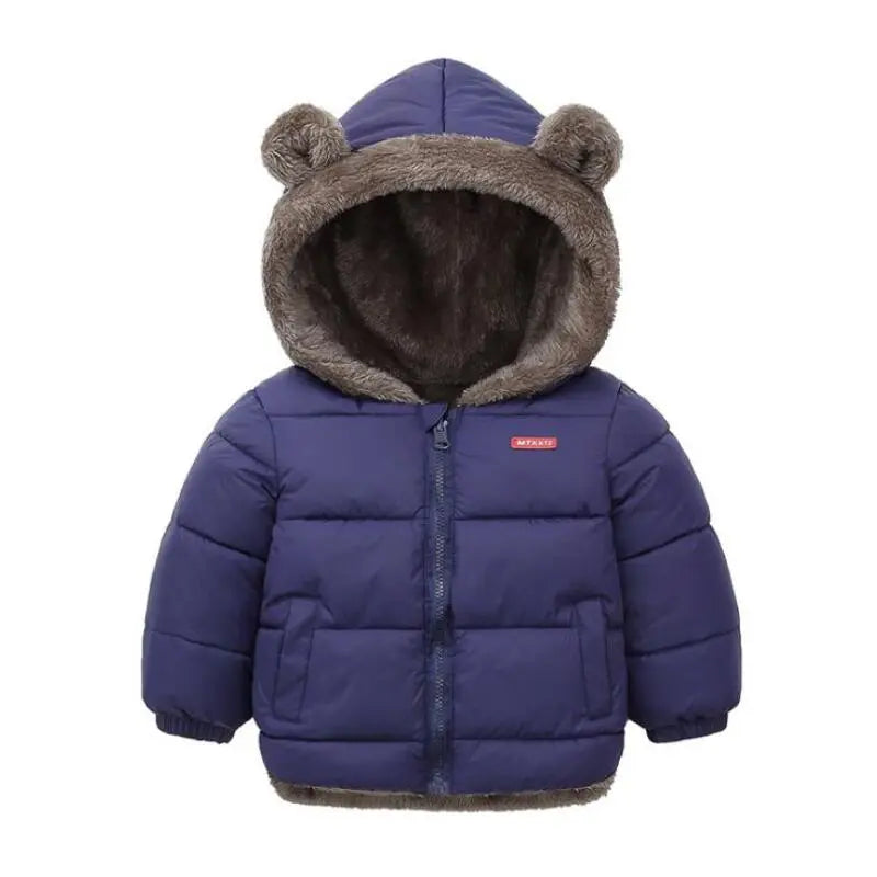 Cashmere Children Coat Autumn Winter Thicken Jacket Boys Girls Solid Color Hooded Jackets Kids Parka Outerwear 2-6 Years