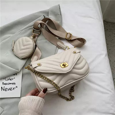 Crossbody Bag for Women New Purse and Handbag Female Travel PU Leather Shoulder Bag Ladies Luxury Brand Designer Chain Bag small WHITE 20x15x7cm