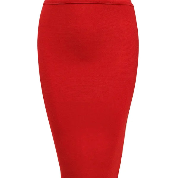 16 Colors Tight Pink Green Black Rayon Knee Length Bandage Skirt Night Club Party Skirt