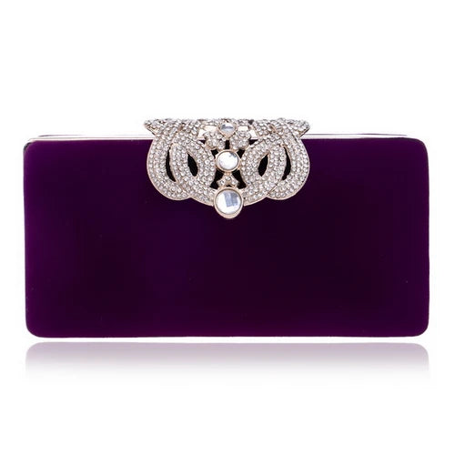 Clutch evening bags Crown rhinestones evening bags purse shoulder bag for wedding Diamonds Lady Purse Mini Evening Bags YM1010purple