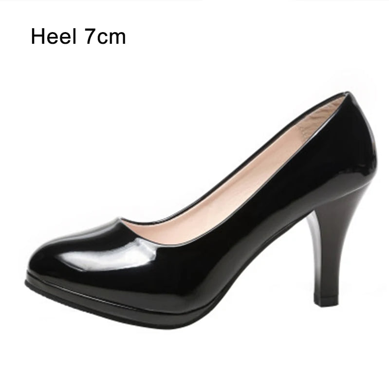 Voesnees Women Shoes Comfortable Formal Wear Black High Heels 3-5cm Professional Mid-heel Flight Attendant Etiquette Work Shoes