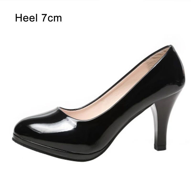 Voesnees Women Shoes Comfortable Formal Wear Black High Heels 3-5cm Professional Mid-heel Flight Attendant Etiquette Work Shoes