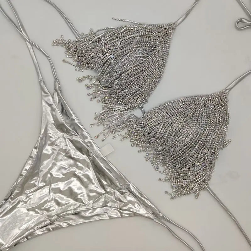 Crystal bikini diamond swimwear biquini diamond bikini beachwear popular swim suit rhinestone swimsuits bikini