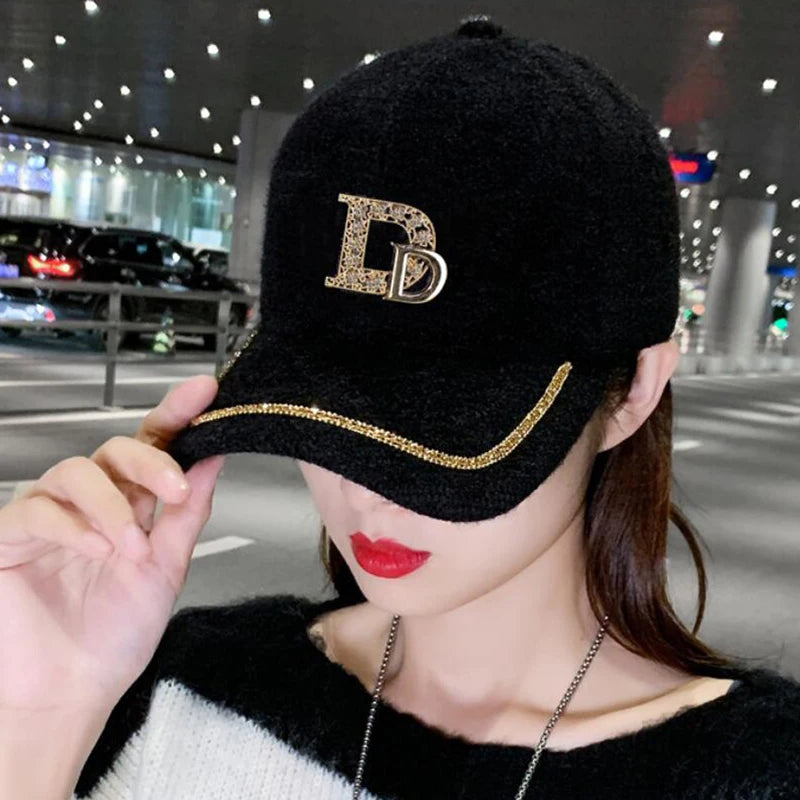 DYLAOPAN2021 Letter D Baseball Cap Women rhinestone trend cotton bling Cap snapback hip hop cap UV protection Hat Women's Cap