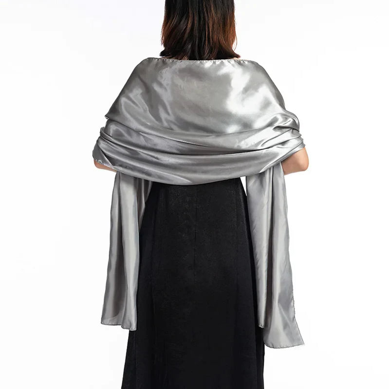 19 Colors New Arrival Women Evening Wraps Shawls 240*70cm Satin Long Formal Wedding Party Ladies Bolero 2 Size Can Choose
