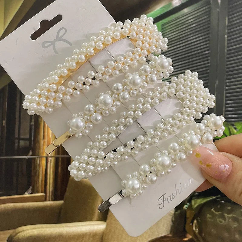 Simulated Pearl Hair Clips For Women Korean Women Hairpins Girl Geometric Hair Barrettes Fashion Hairgrip Hair Accessories Set 26