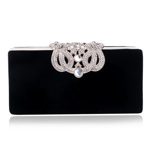 Clutch evening bags Crown rhinestones evening bags purse shoulder bag for wedding Diamonds Lady Purse Mini Evening Bags YM1010black