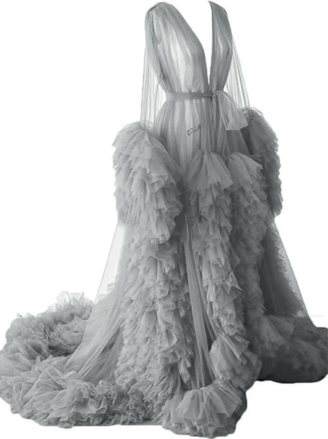 Maternity Robes Wedding Shawl Pregnant Women Sexy Tulle Bathrobe Dresses Photo Shoot Party Fluffy Baby Shower Gowns 12