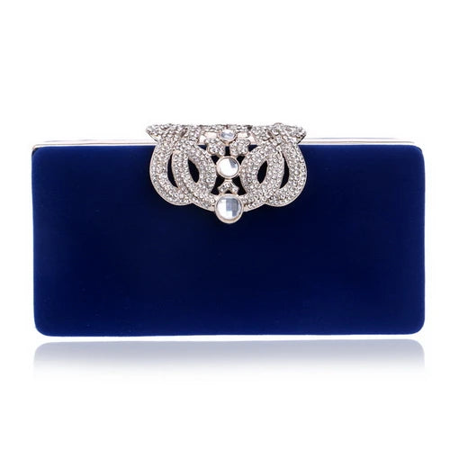 Clutch evening bags Crown rhinestones evening bags purse shoulder bag for wedding Diamonds Lady Purse Mini Evening Bags YM1010blue
