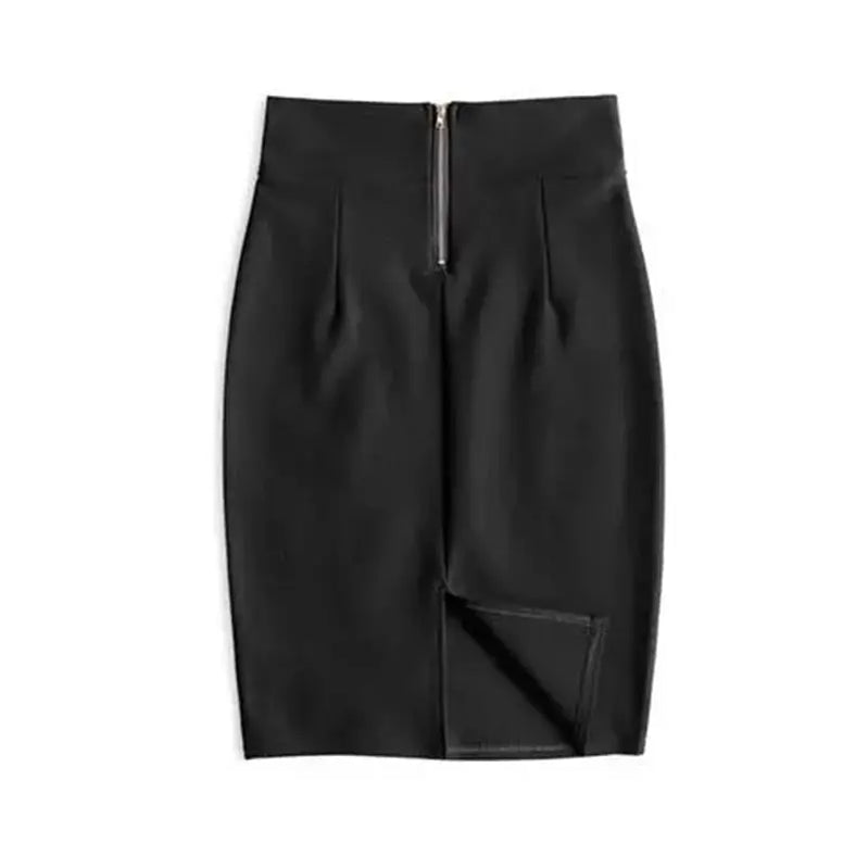 Faldas Mujer Moda 2022 Fashion High Waist Black Bodycon Skirts Midi Zipper Elastic Korean Elegant Sexy Y2k Office Pencil Skirt black One Size