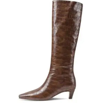 Big Size 34-43 Women's Shoes 2024 Autumn Winter Elastic boots Nubuck Flock Chelsea boots Tip Knee High Knight Long Boots DST5319-1 brown