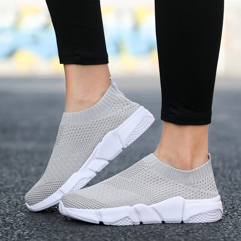 Women Boots Long Tube Socks Shoes Female Fashion Sexy Shoes for Women Over the Knee Boots For Women Sneakers Gray