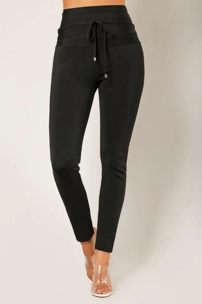 Preto cinza rosa rayon bandagem calça sexy moda celebridade calça