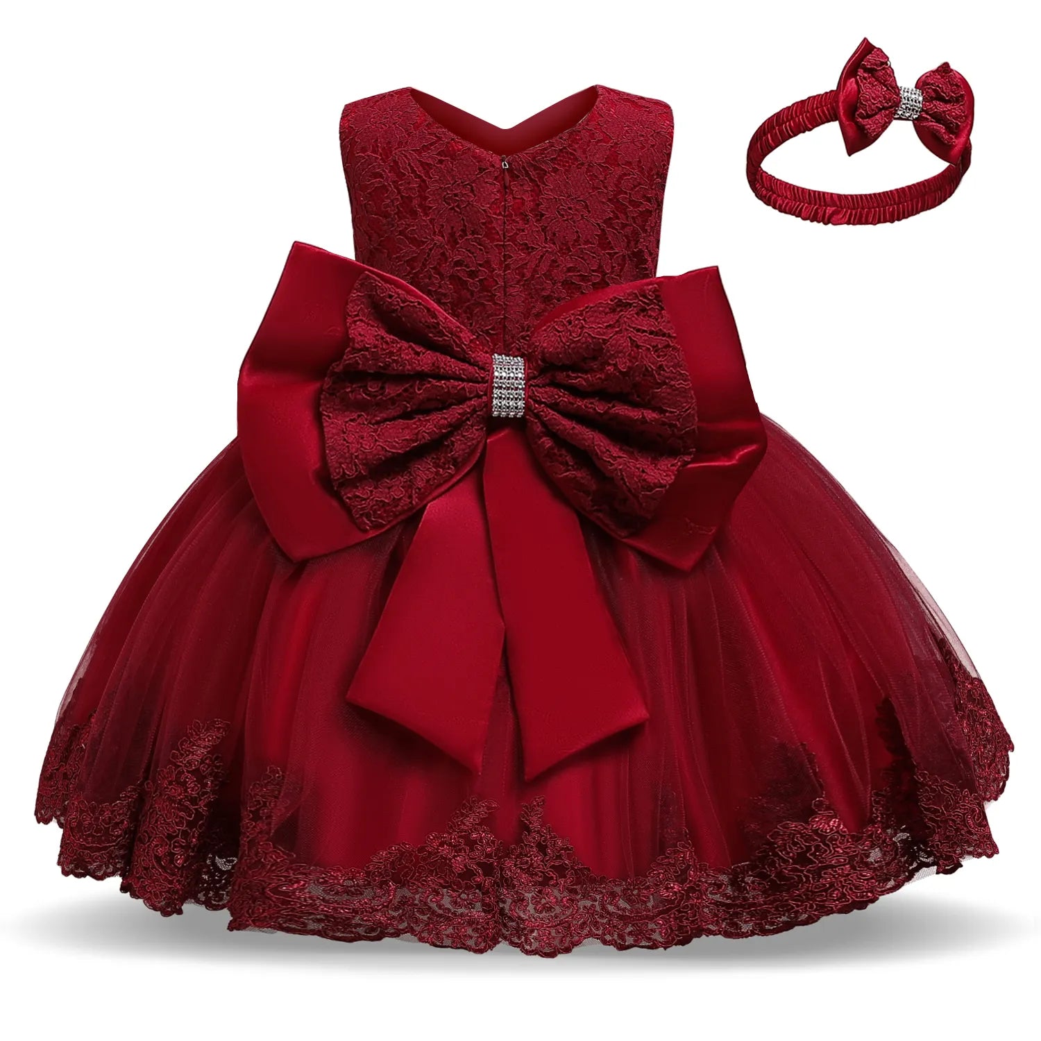 Fashion Wedding Birthday Party Dress Christams Dress For Girl 1-5 Years Girls Dress Elegant Tutu Vestidos Kids Clothes red