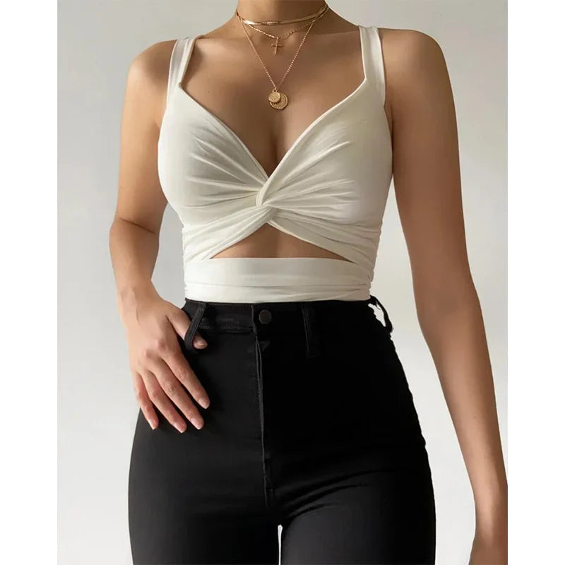 Sexy Women Sleeveless Short Crop tops Ladies Vest Casual Tank Top Women's Tube Top Female Black White WHITE
