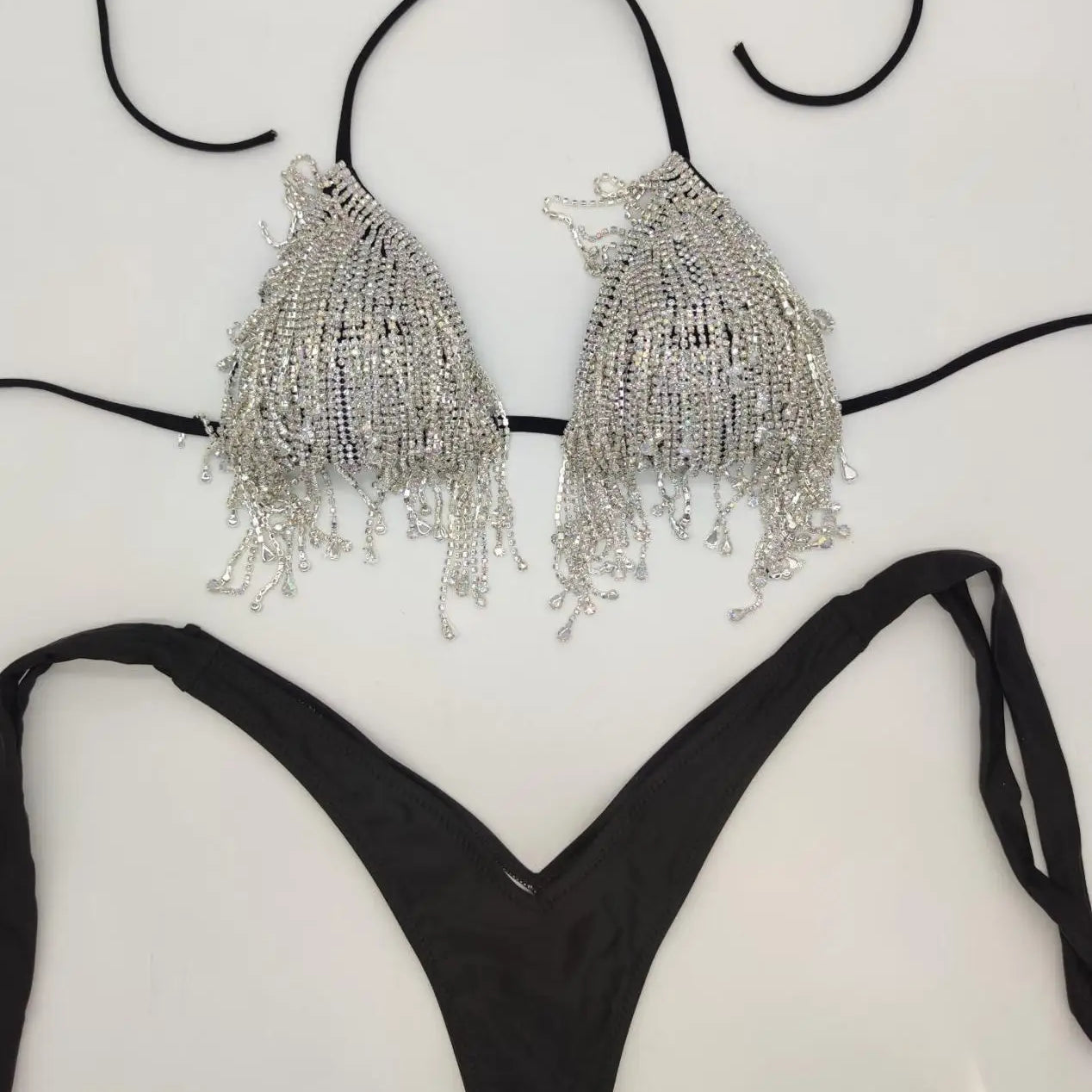 Crystal bikini diamond swimwear biquini diamond bikini beachwear popular swim suit rhinestone swimsuits bikini black