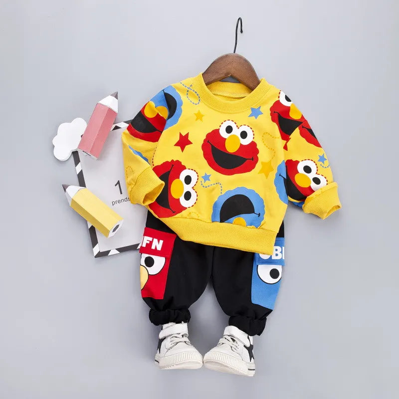 Spring Baby Boys Girls Casual Clothes Kids Cartoon T-Shirt Pants 2Pcs/Sets Infant Cotton Clothing Set Children Fashion Tracksuit
