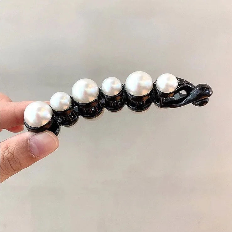 Fashion Pearls Hairpins Hair Clips Jewelry Banana Clips Headwear Women Hairgrips Girl Ponytail Barrettes Hair Pins Accessorie black
