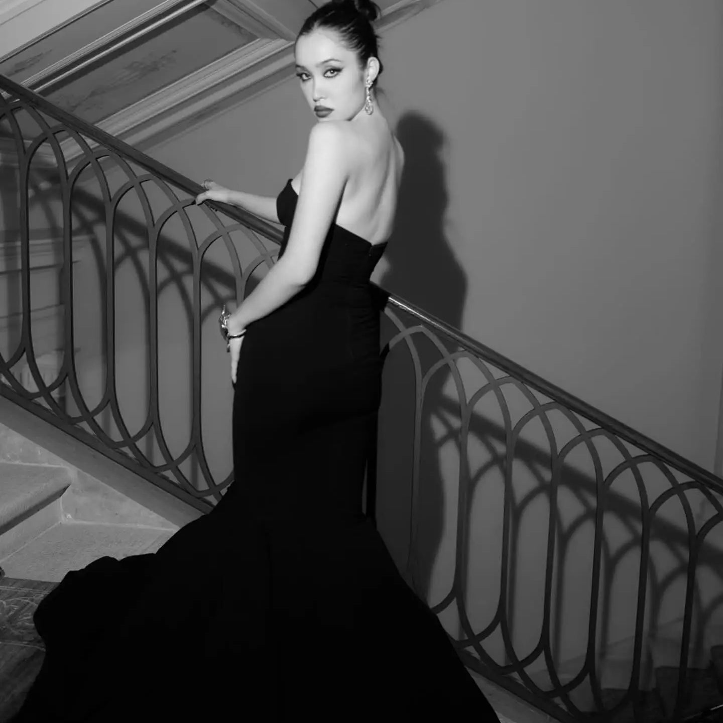 Celebrity Red Carpet Dress Women Sexy Strapless Keyholes Bodycon Floor-Length Evening Party Outfit Cocktail Wear