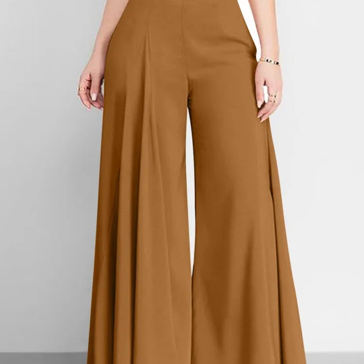 Womens High Waist Wide Leg Pants Spring Autumn Fashion Elegant Flare Trousers Casual Holiday Loose Green New Long Pant Female