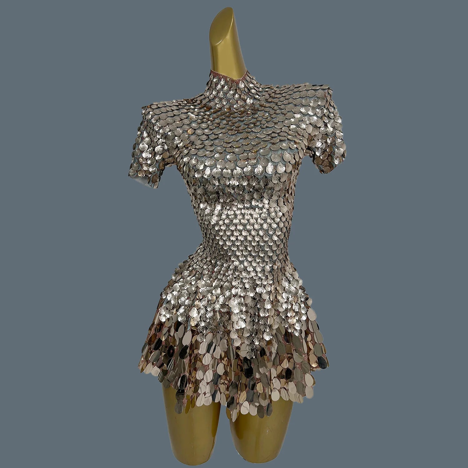 Sparkly Sequins Latin Dress Stage Wear Celebrate Birthday Prom Short Dress Nightclub Stage Performance Dance Costume Jinsique