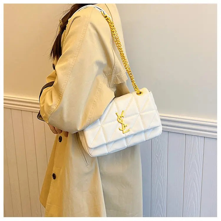 Luxury Women's Bag - Diamond Pattern Chain Strap, Small Crossbody Purse, Trendy & Versatile for Daily Us