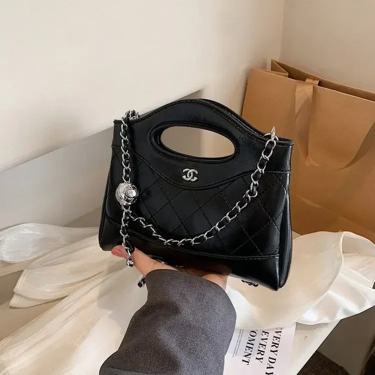 Women's 2025 Vintage Tweed Chain Bag - All-Match Quilted, Retro-Chic Shoulder/Crossbody