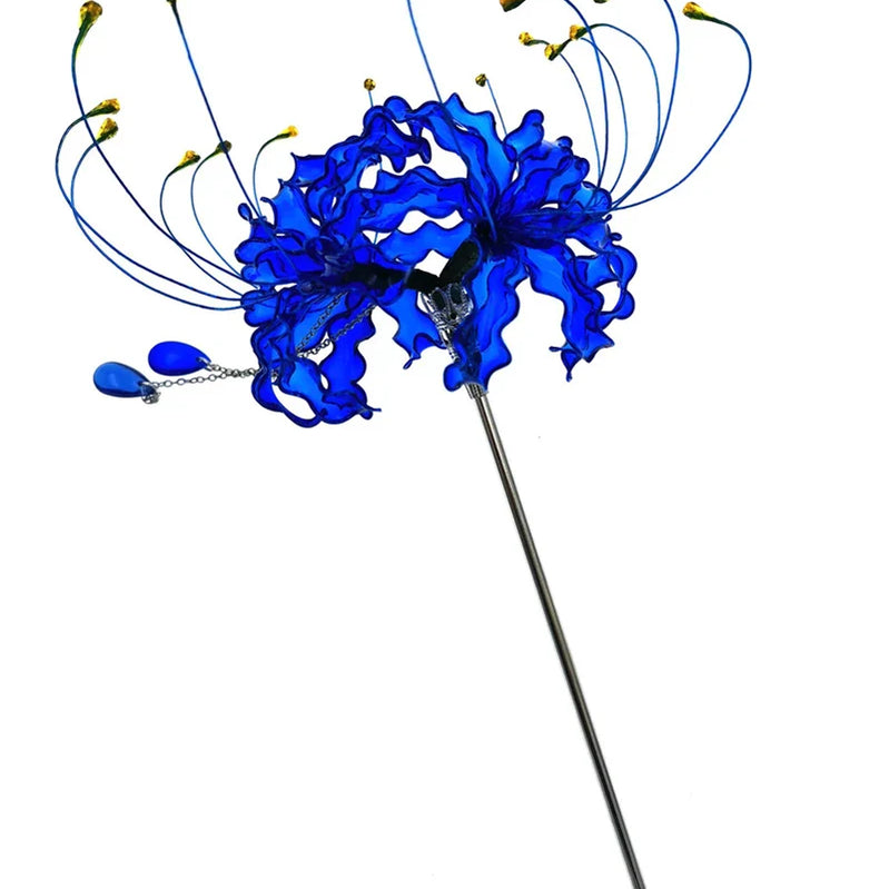 Handmade Lycoris Radiata Flower Hairpin Kanzashi Hair Stick for Kimono Hair Accessory Cosplay Decor Ornament Women Girl Jewelry