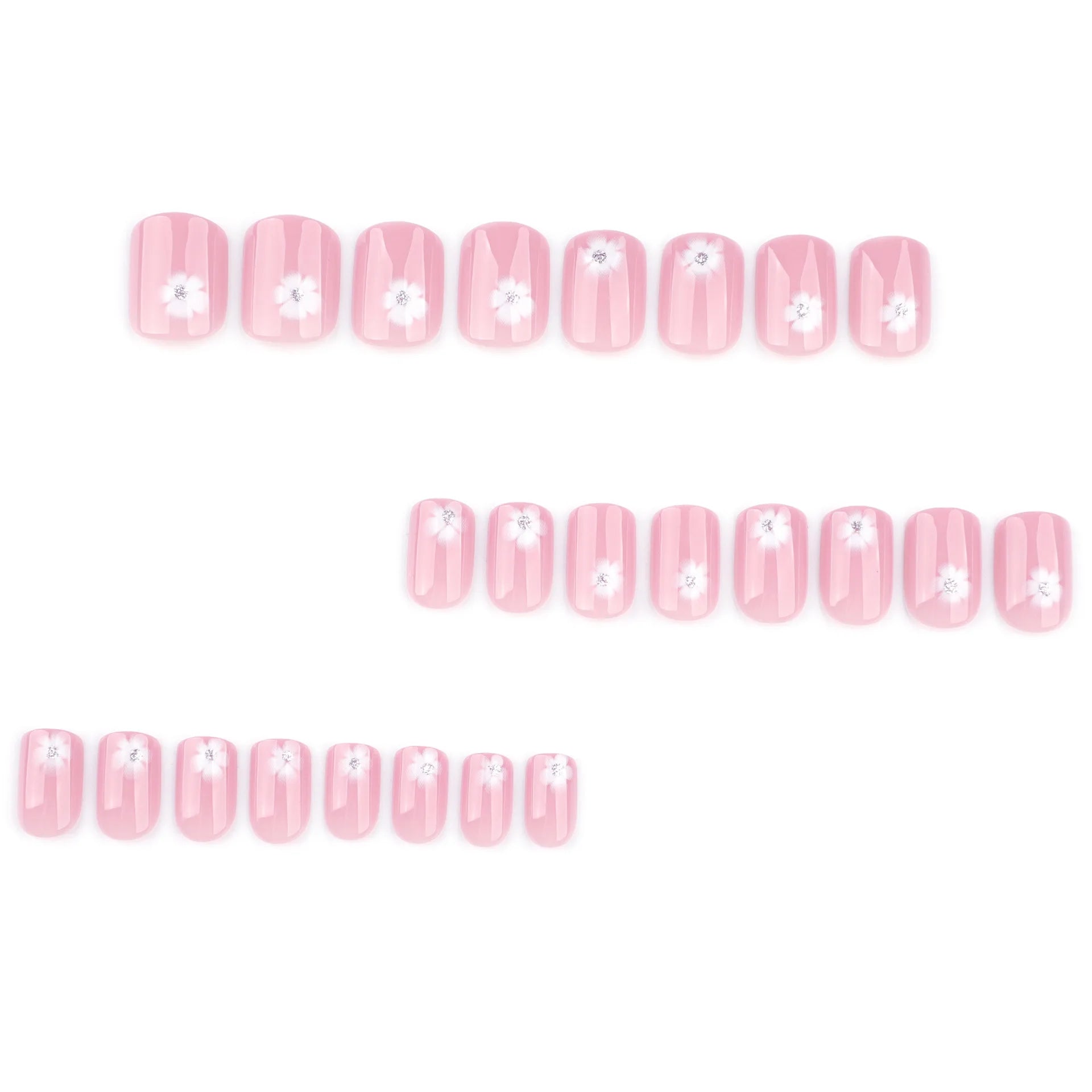 24Pcs Black and White Kitten Press on Nail False Nail Square Removable Handmade Wearable Nail Art for Women&Girl